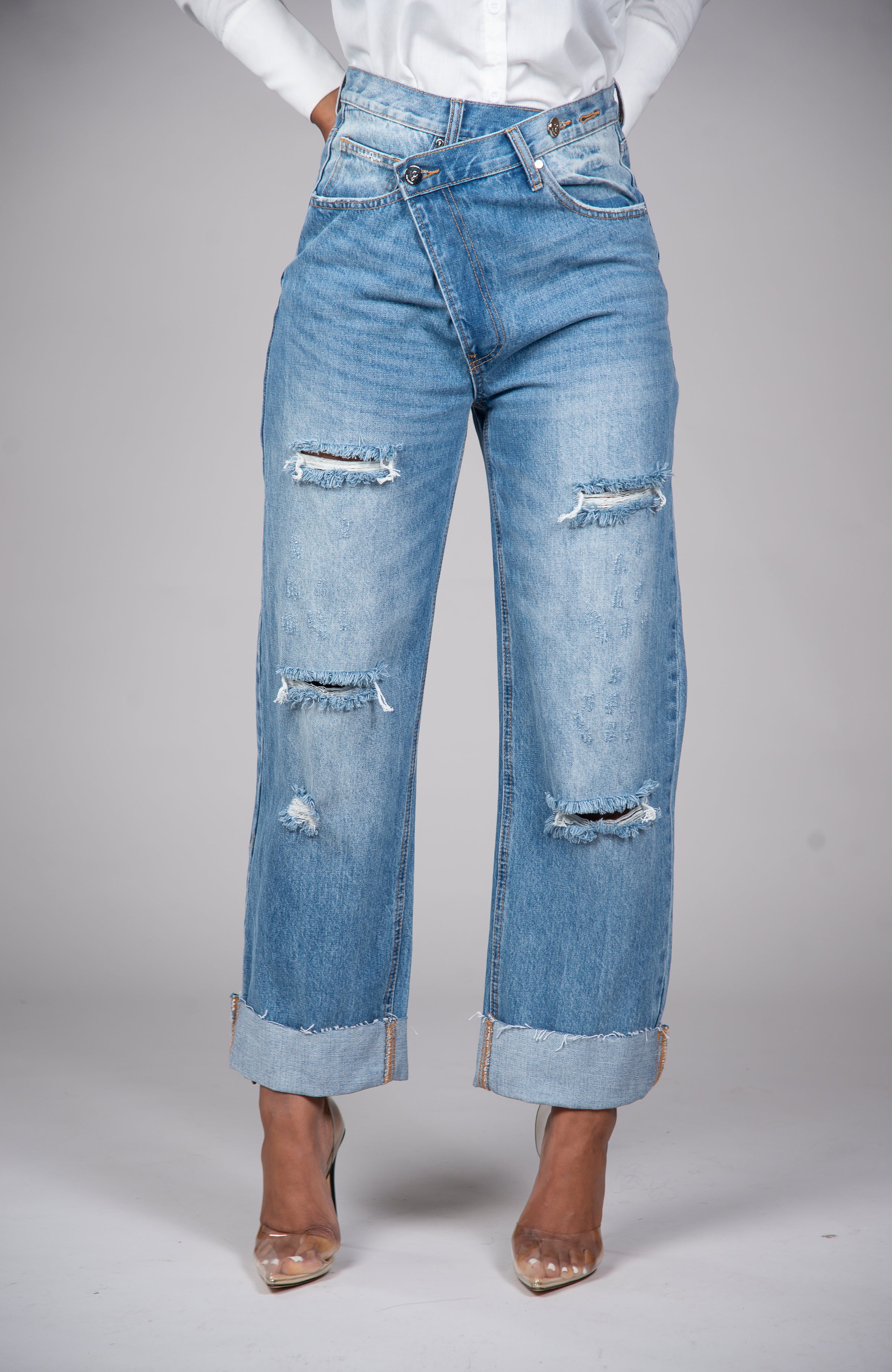 High Waist Premium Crossover Jeans – ShopTheBGuide