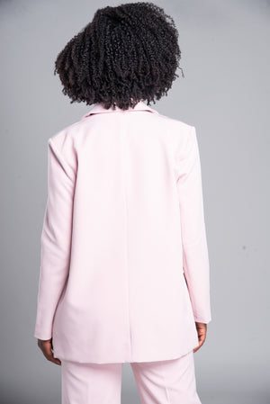 Oversized Double Breasted Blazer (Pastel Pink)