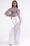 Gray Organza Blouse