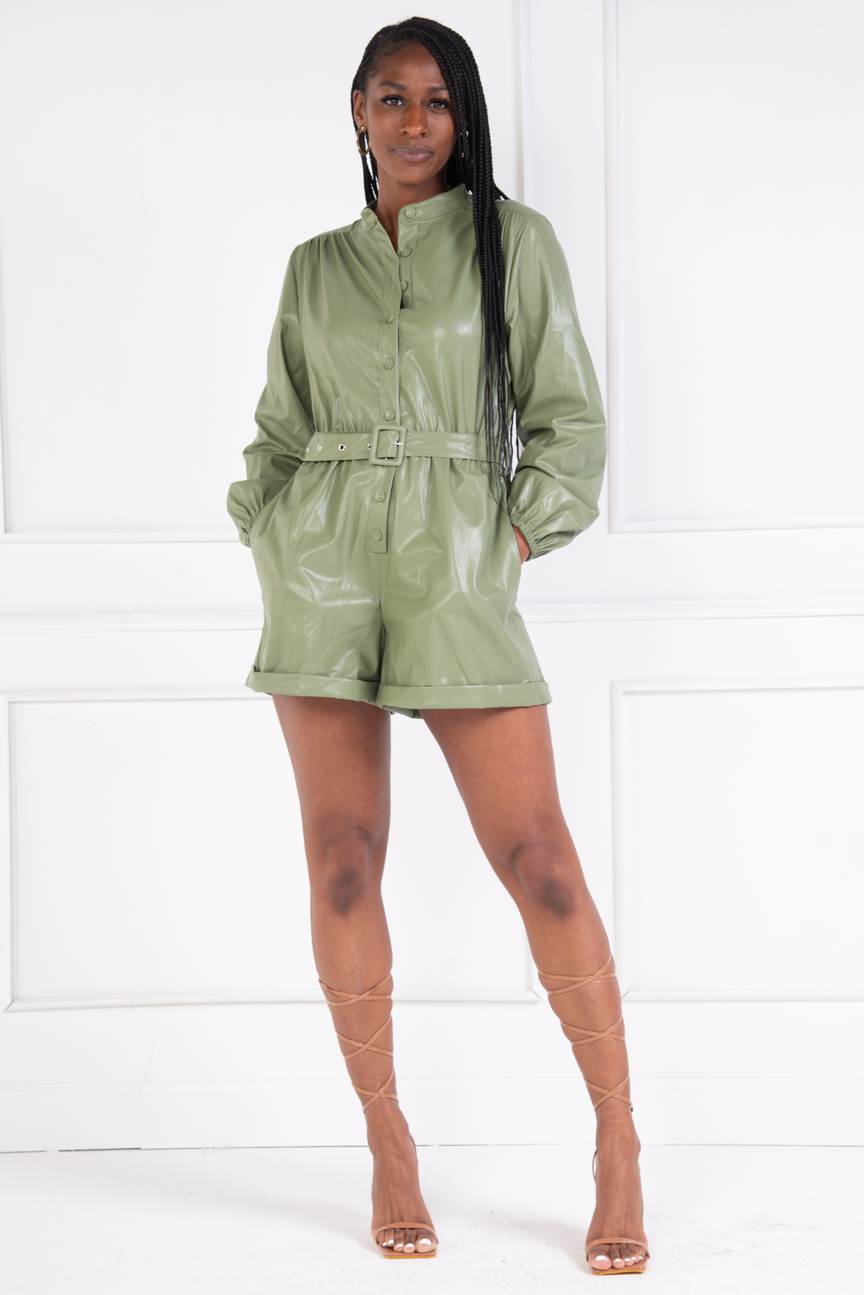 Faux Romper (Green) – The Kyra Danaya Collection