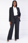 Pinstripe Suit Pant (Black + White)