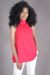 Halter High Neck Bow Top (Red)