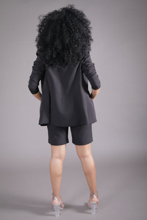 Blazer + Bermuda Suit Set (Black)