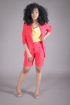 Blazer + Bermuda Suit Set (Red)