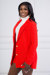 Oversized Tweed Blazer (Orange)